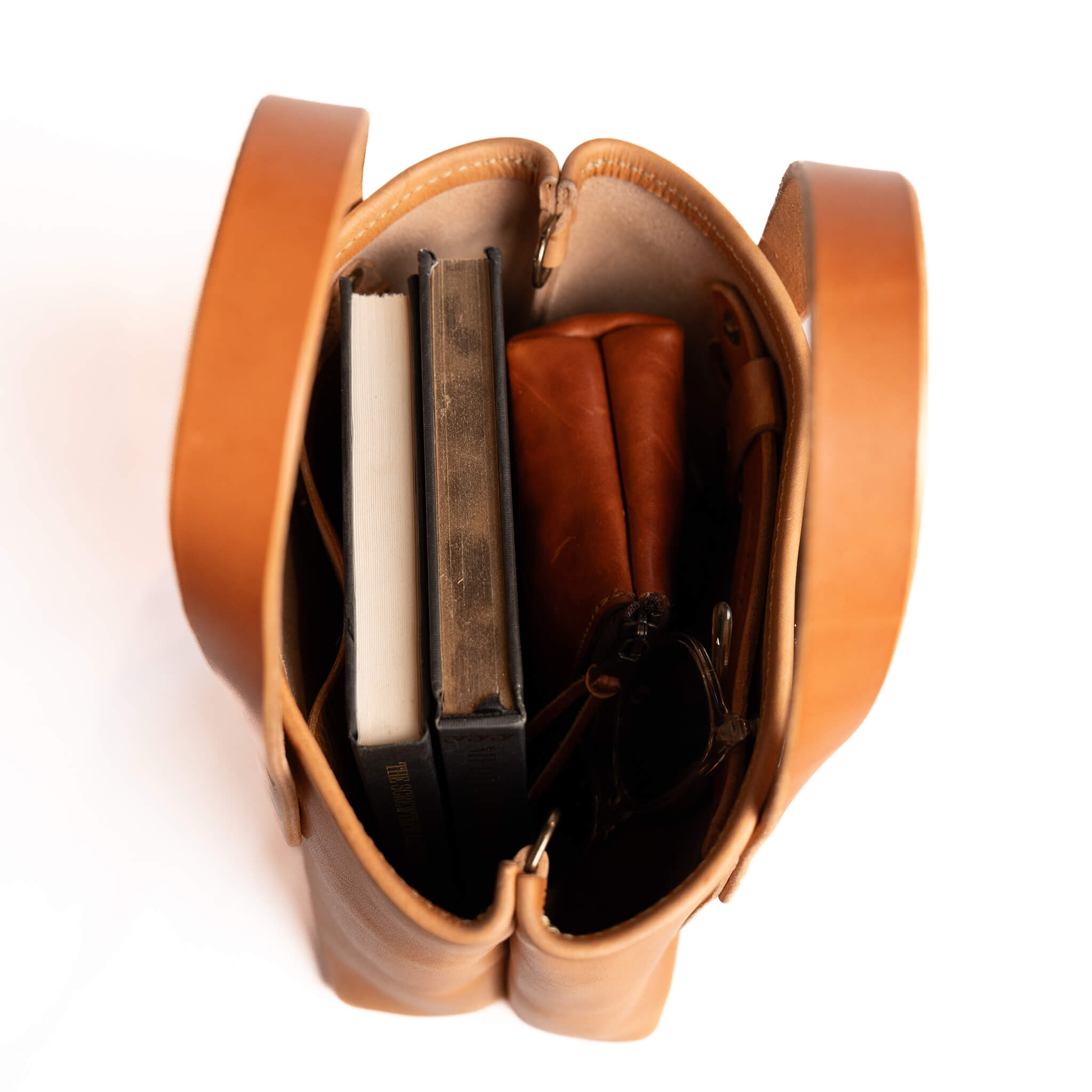 Dune natural tan mini tote bag McKay large capacity full grain veg tan leather minimalist design