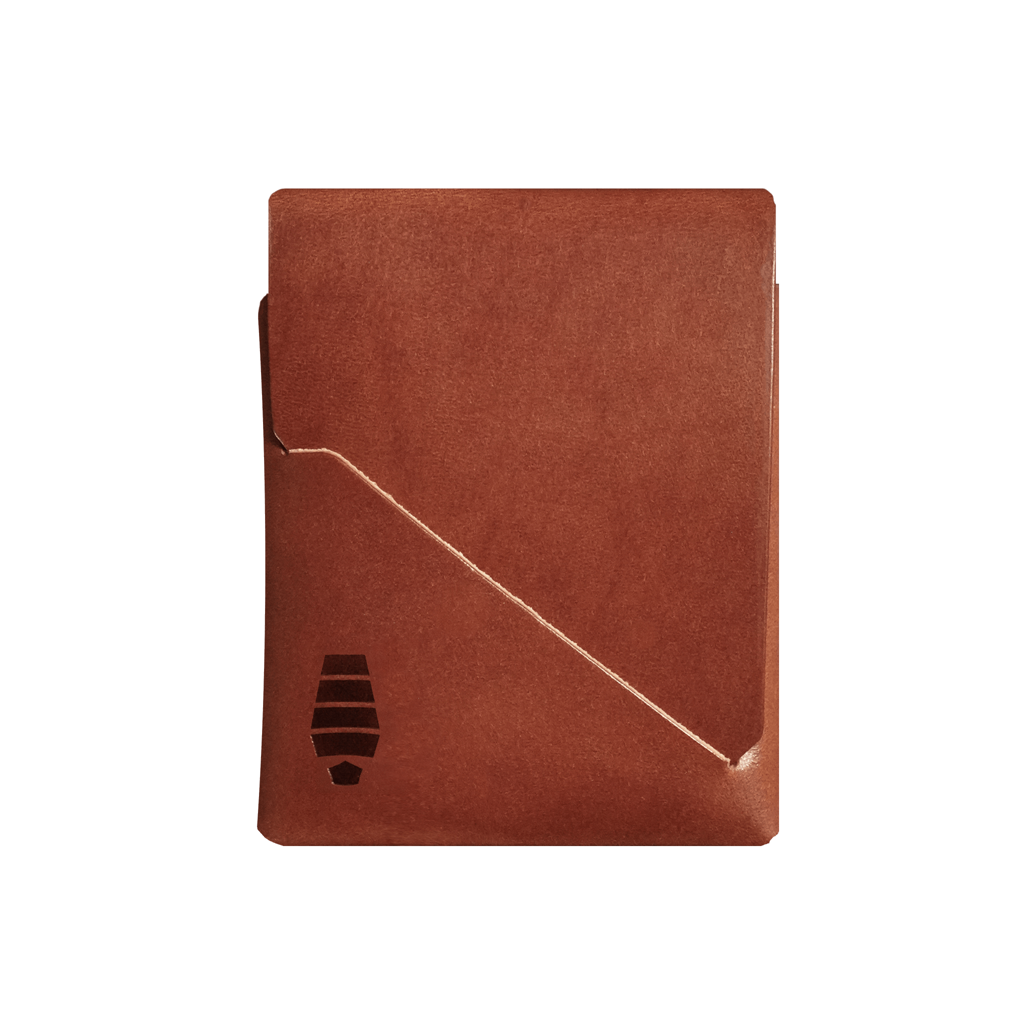 Voyager wallet Havana Brown color - dark brown full-grain vegetable-tanned leather minimalist stitchless wallet made in USA