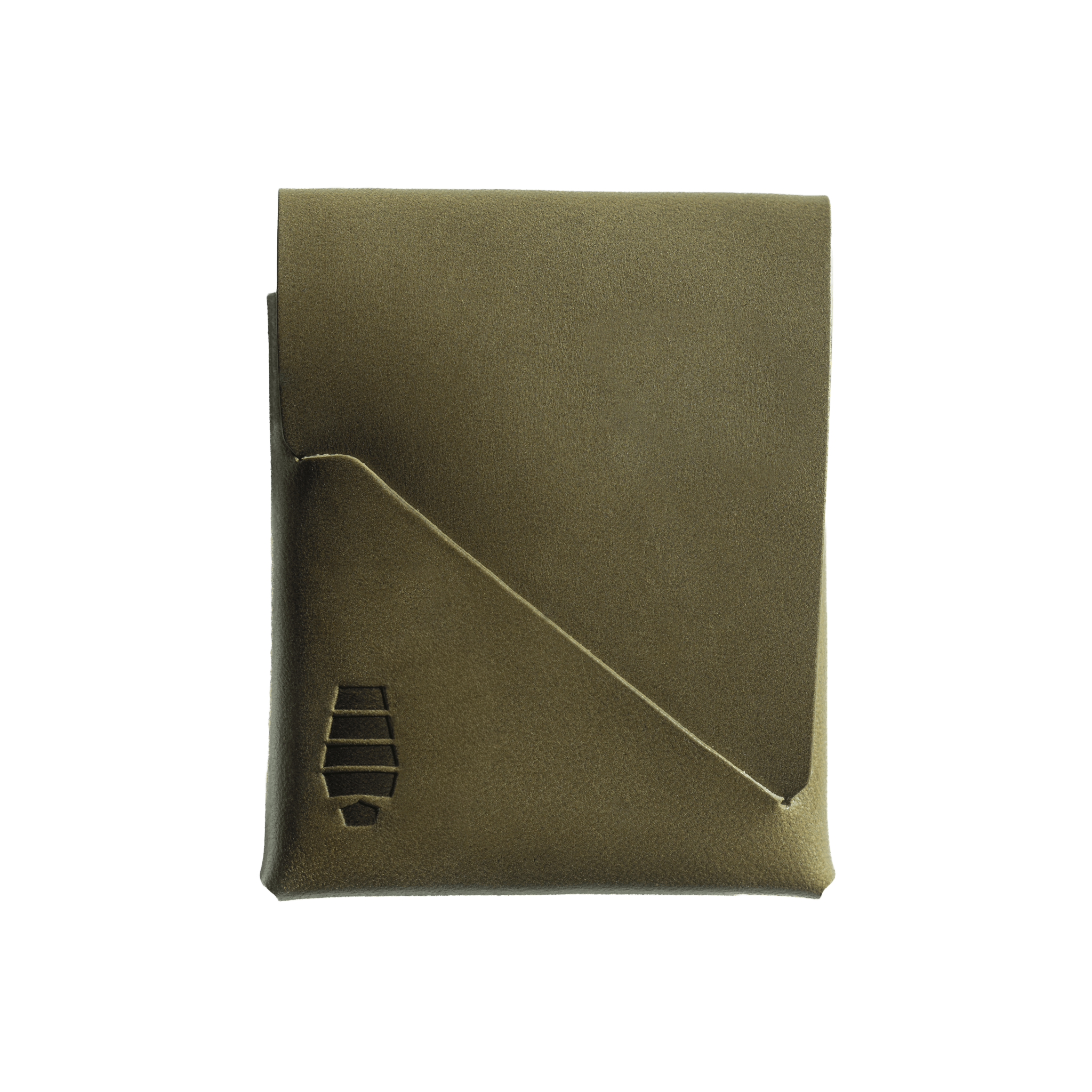 Voyager wallet Ranger green color - olive drab (OD) full-grain vegetable-tanned leather minimalist stitchless wallet made in USA