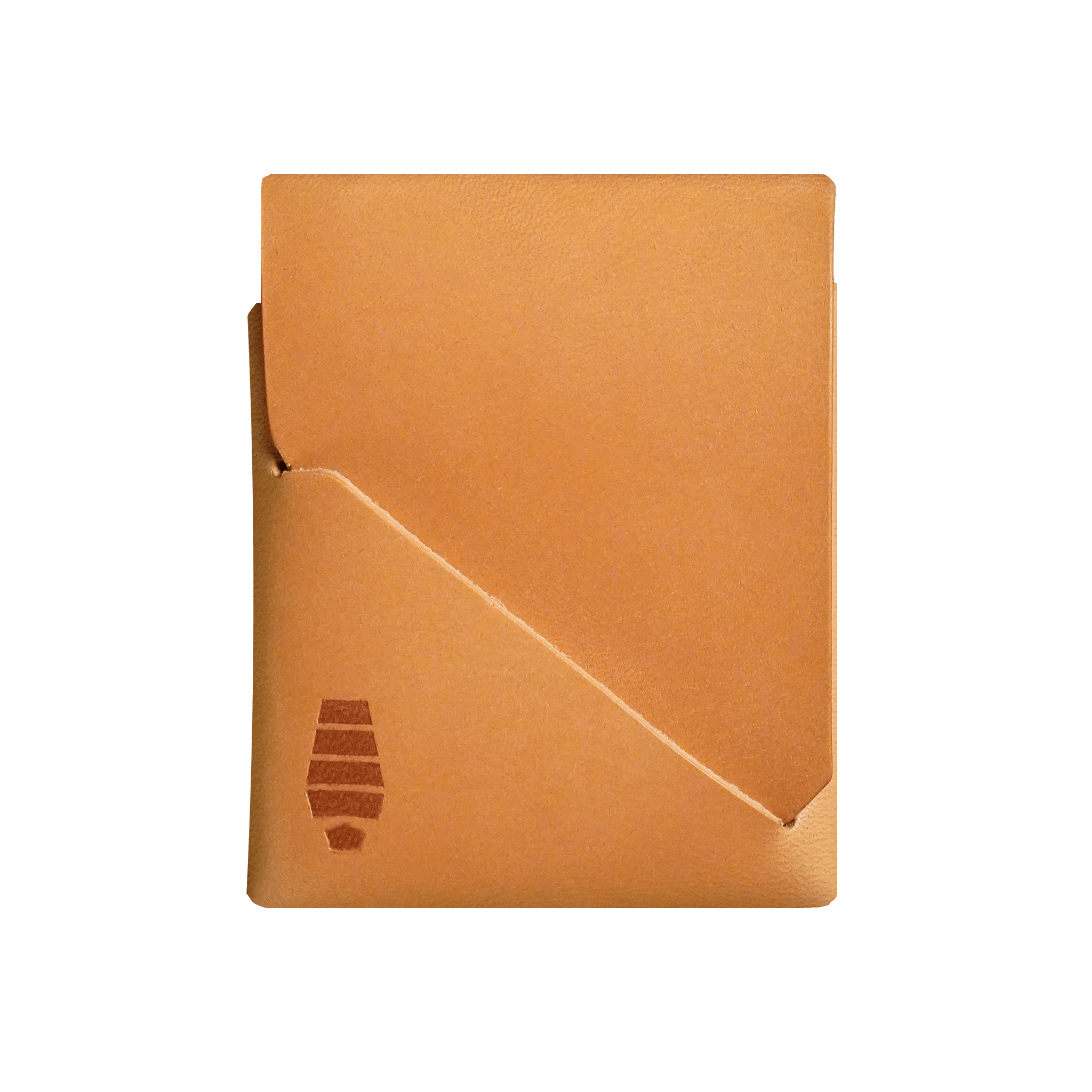 Voyager wallet Sand Tan color - light tan vegetable-tanned leather minimalist stitchless wallet made in USA