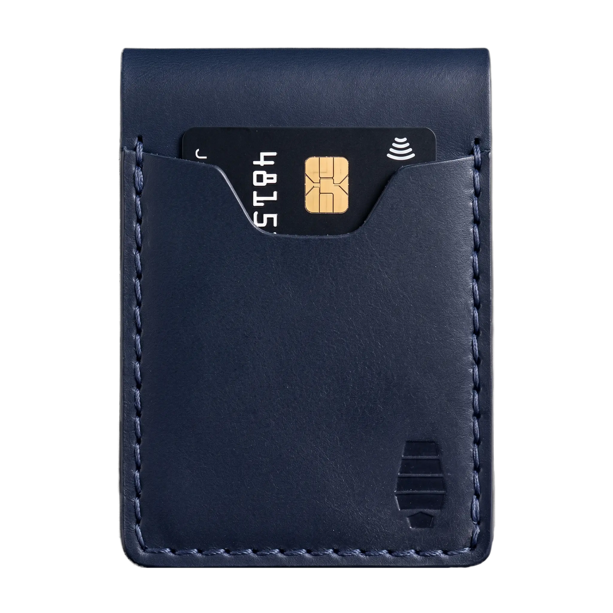 McKay Provisions Abyss navy leather police badge wallet with front card pocket
