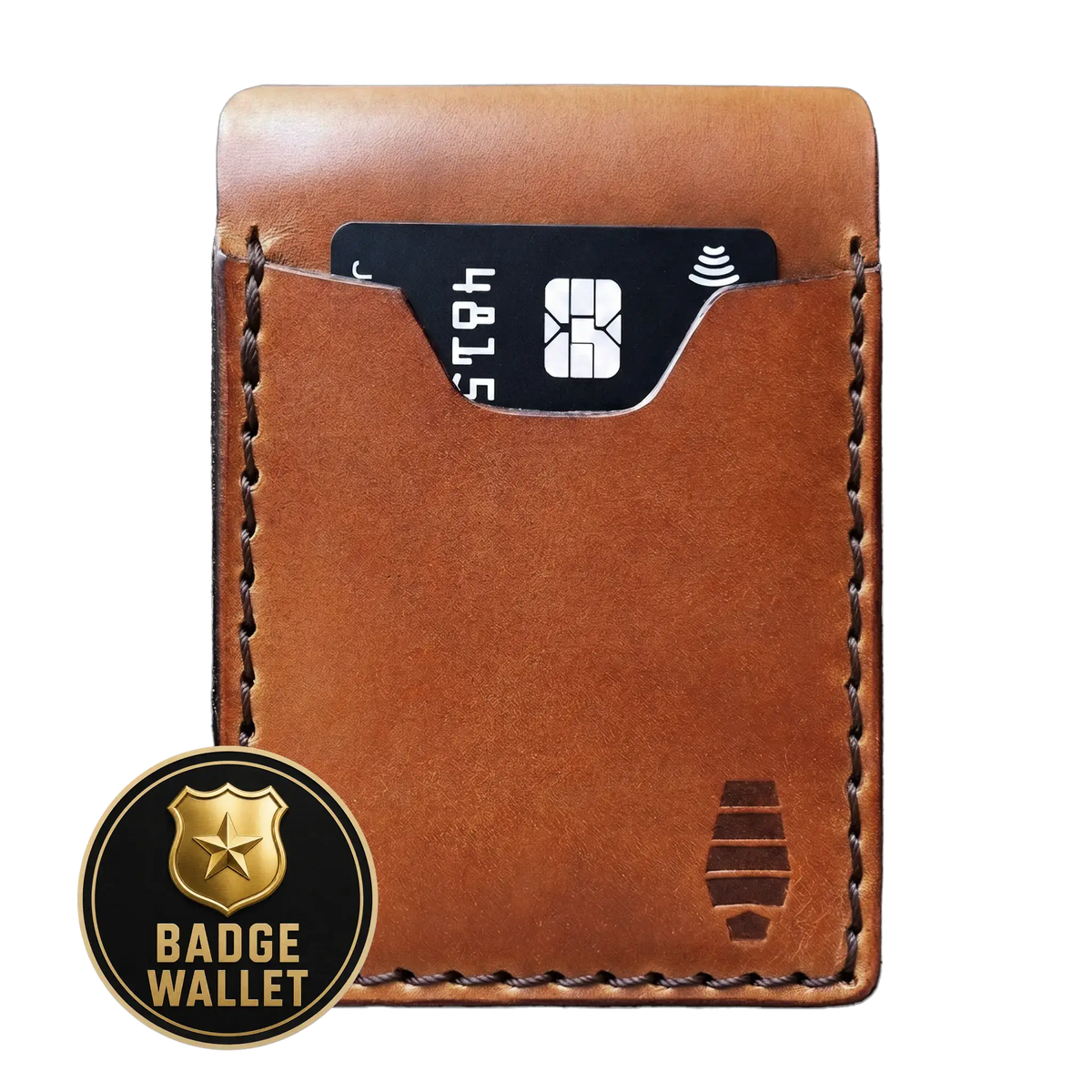 McKay Provisions Canyon brown leather police badge wallet with front card pocket