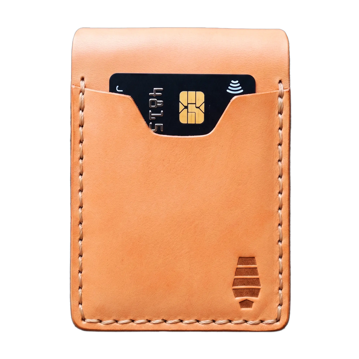 McKay Provisions Sand natural leather police badge wallet with front card pocket