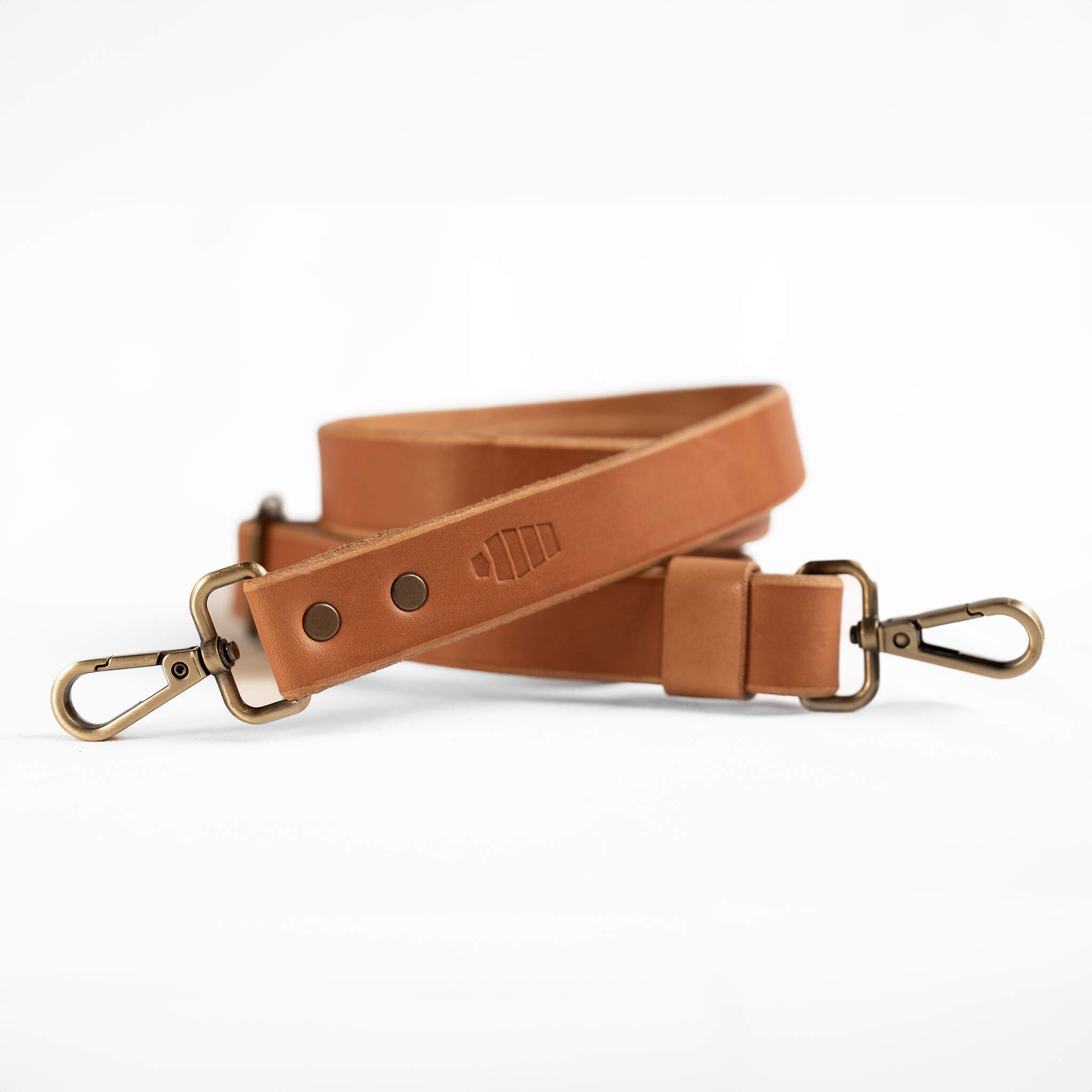 McKay Provisions removable adjustable crossbody strap tan veg dune tan natural leather color