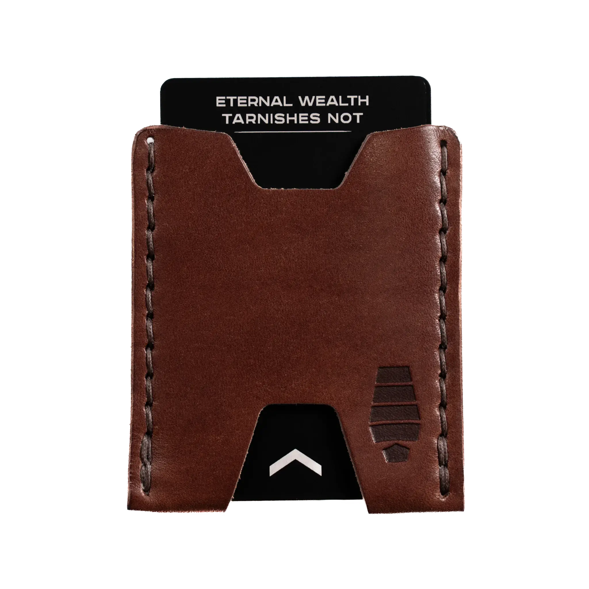 Ulysses minimalist leather card wallet in Havana brown.