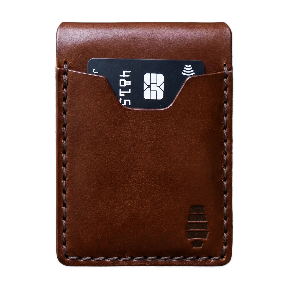 McKay Provisions Havana brown leather police badge wallet with front card pocket
