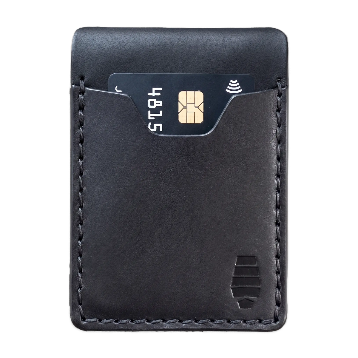 McKay Provisions Midnight black leather police badge wallet with front card pocket